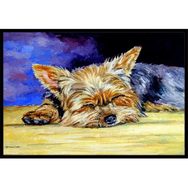 Carolines Treasures 7357MAT Yorkie Taking A Nap Indoor & Outdoor Mat, 18 x 27 in. 7357MAT - main